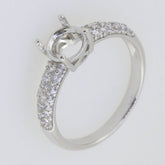 Sterling Silver Semi Mount Ring Setting Rd 6.5x6.5mm Solitaire Engagement - Syzjewelry